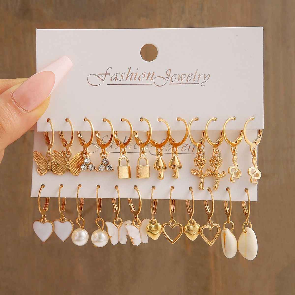 Shining Diva Fashion 12 Pairs Combo Set Latest Stylish Drop Earrings for Women and Girls | 15859er