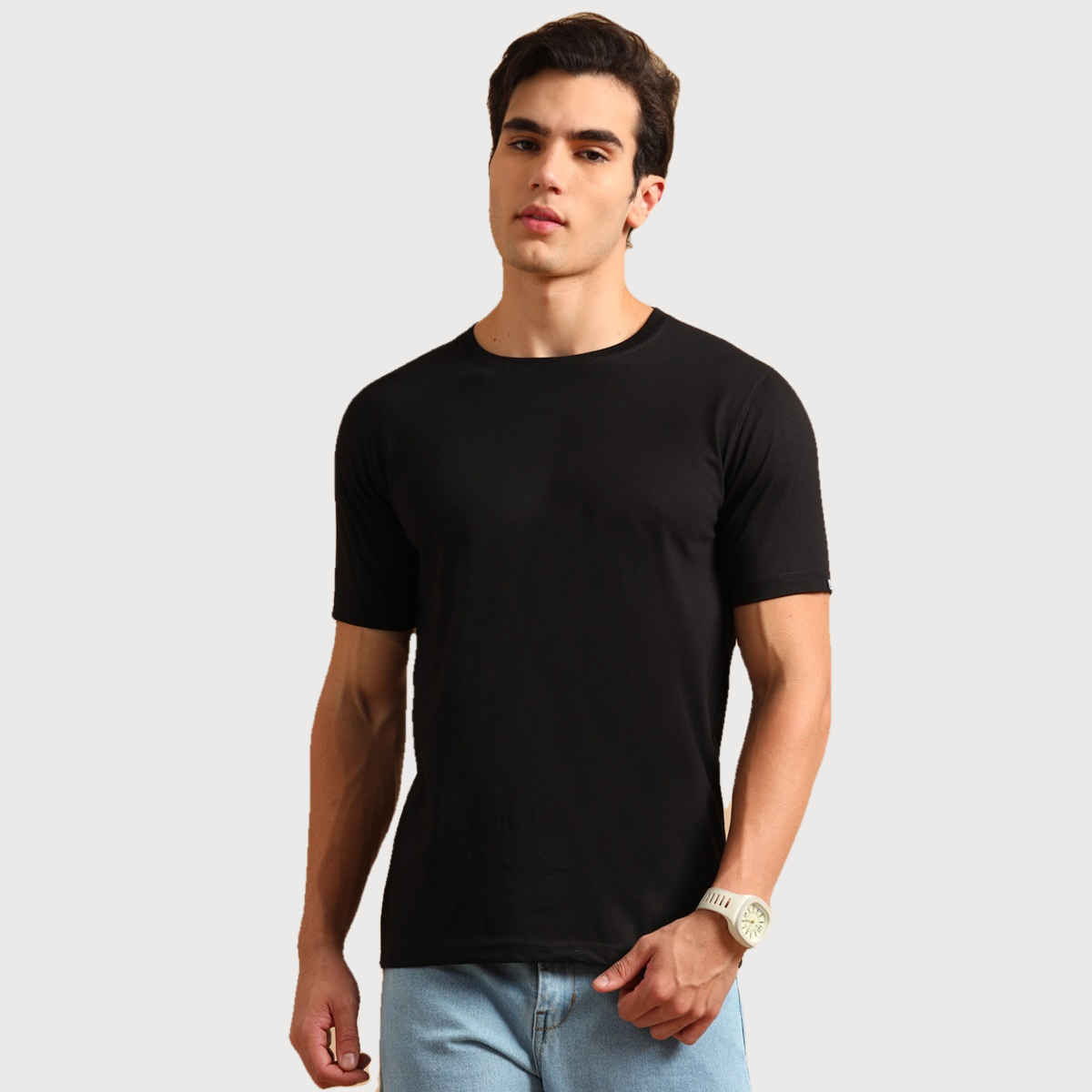 Bushirt Men's Solid T-shirt | Black - XL