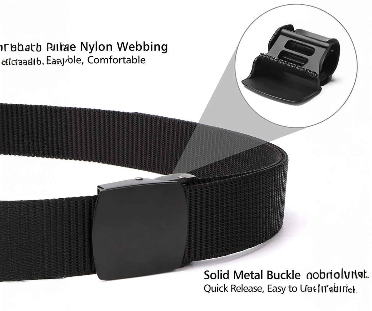Zoro Men's Solid Nylon Belt | Black - Free Size