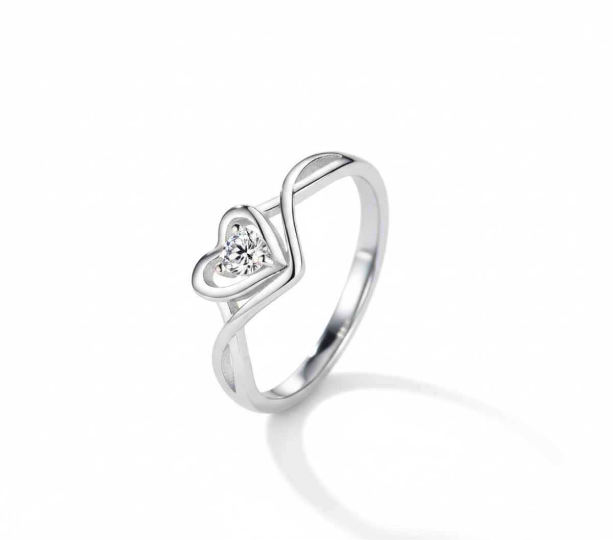 The Opal Factory | Valentines Day Heart Sliver Flexible Size Ring