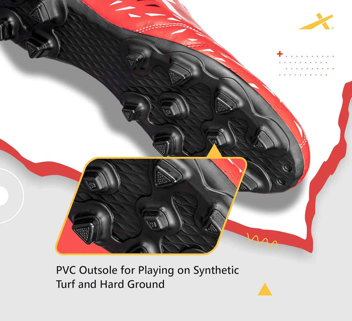 Vector X Titan Football Shoes For Mens Sports And Athletic | Red Size - 6