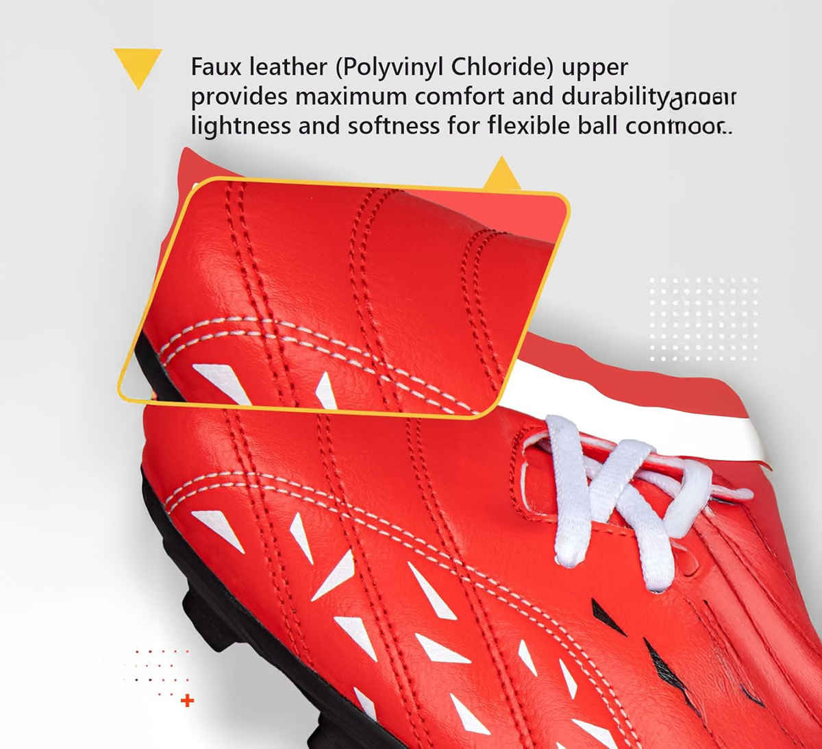 Vector X Titan Football Shoes For Mens Sports And Athletic | Red Size - 7