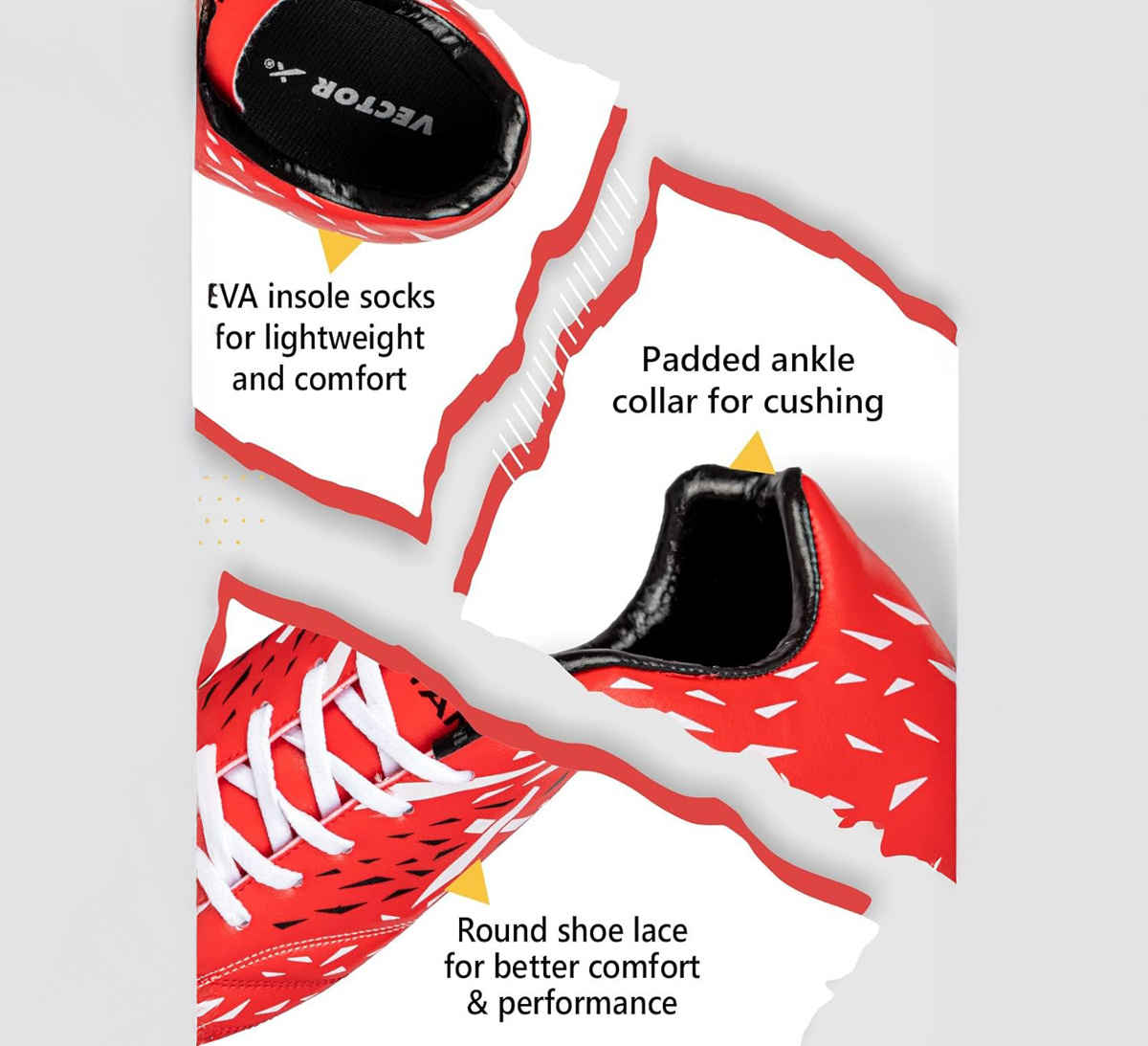 Vector X Titan Football Shoes For Mens Sports And Athletic|Red Size - 10