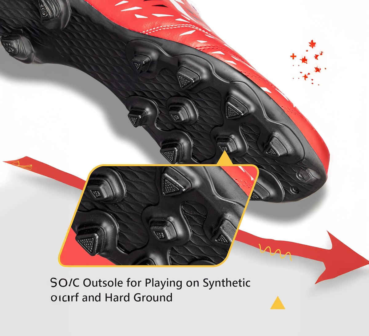 Vector X Titan Football Shoes For Mens Sports And Athletic|Red Size - 10