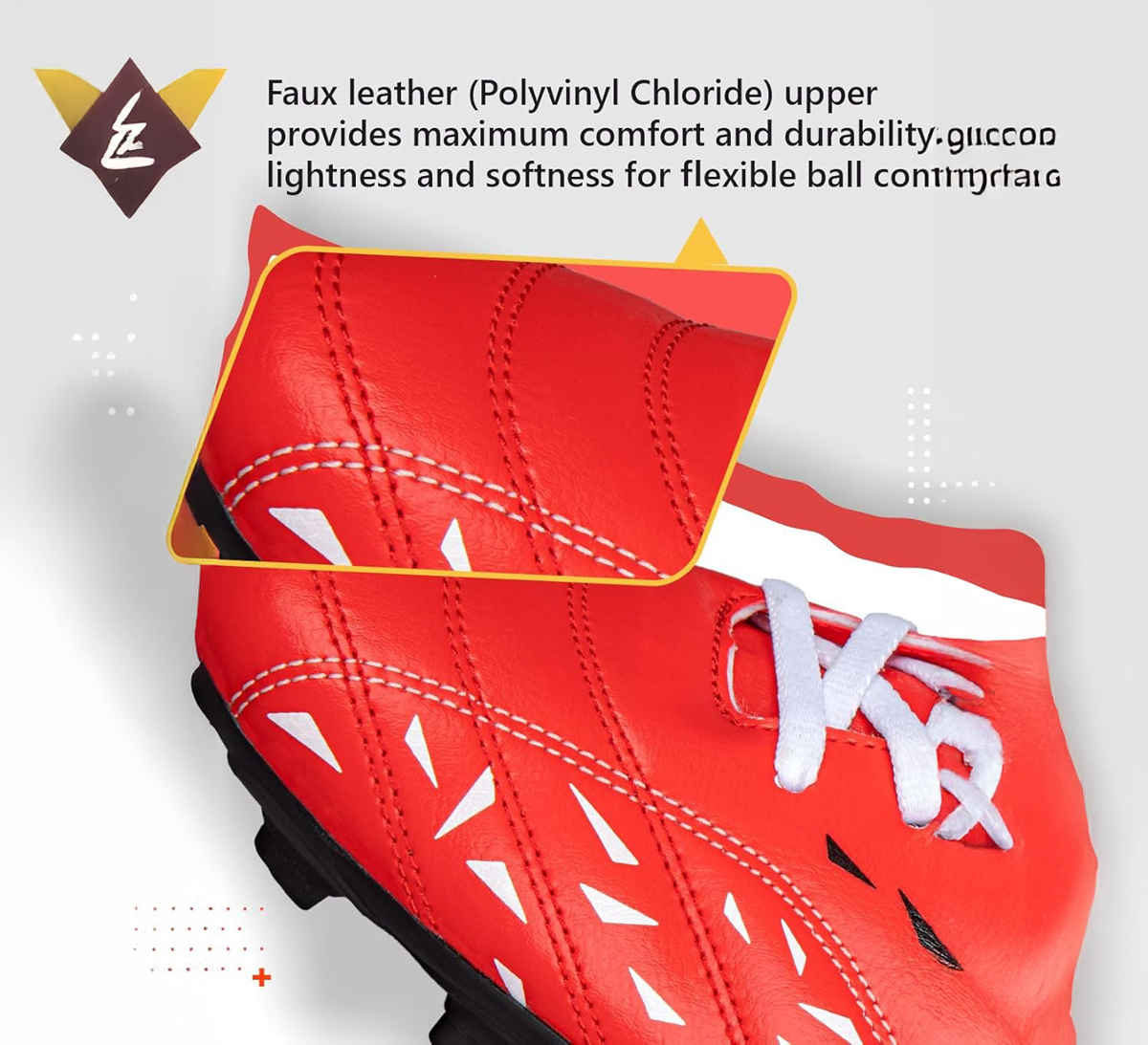 Vector X Titan Football Shoes For Mens Sports And Athletic|Red Size - 10