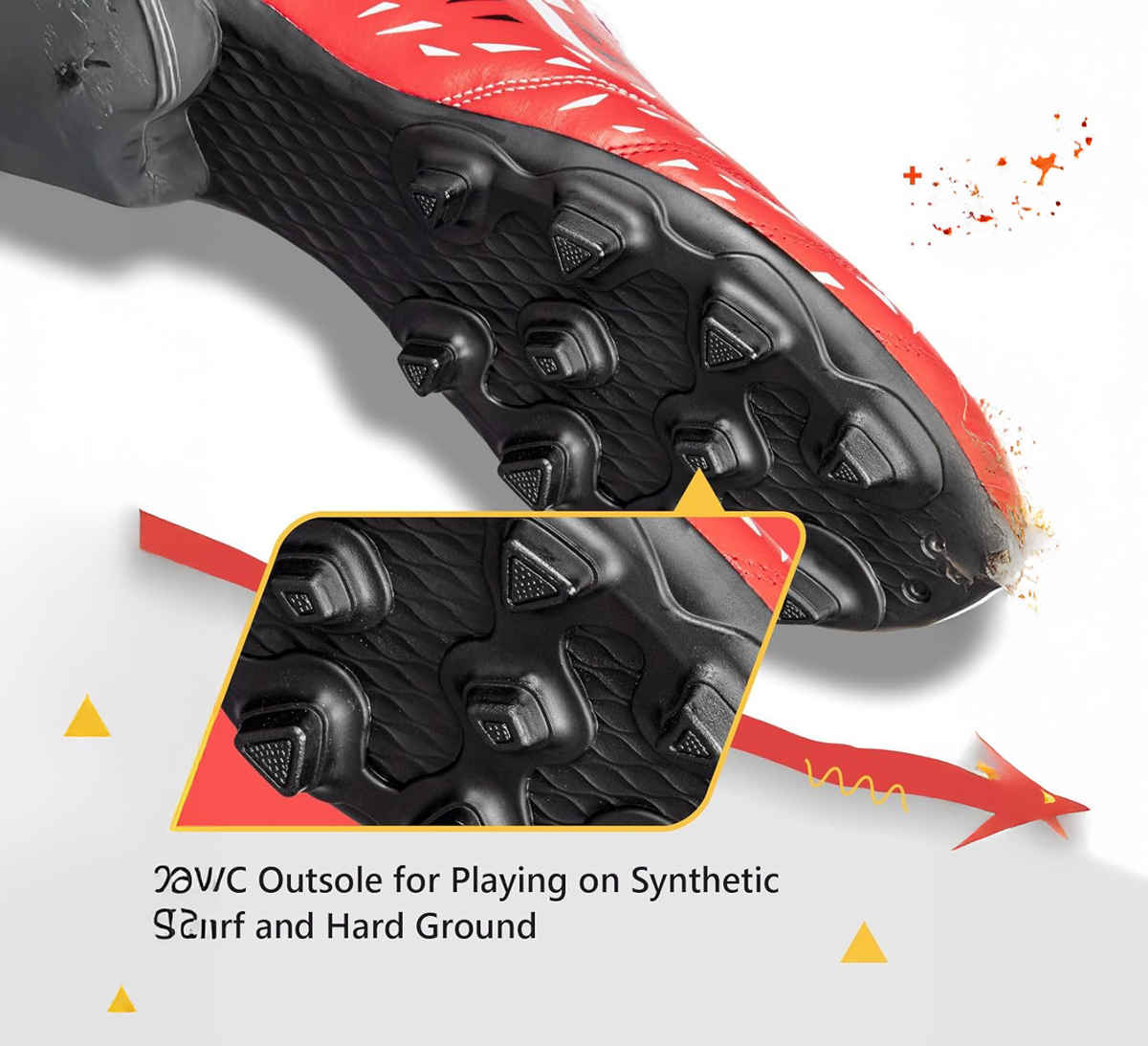 Vector X Titan Football Shoes For Mens Sports And Athletic | Red Size - 8
