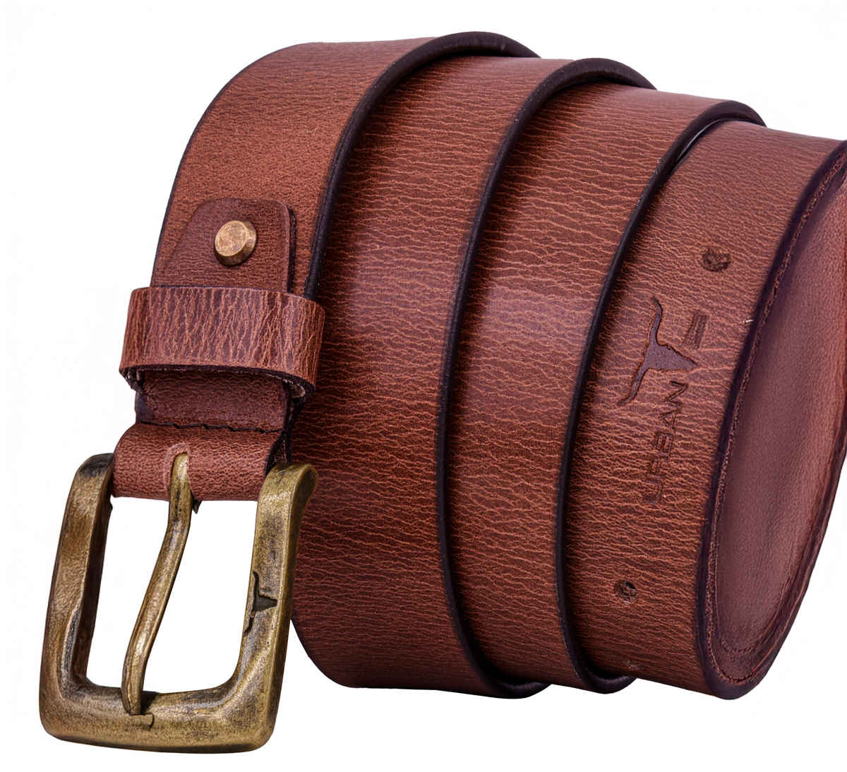 URBAN FOREST Men's Textured Casual Leather Belt | Tan