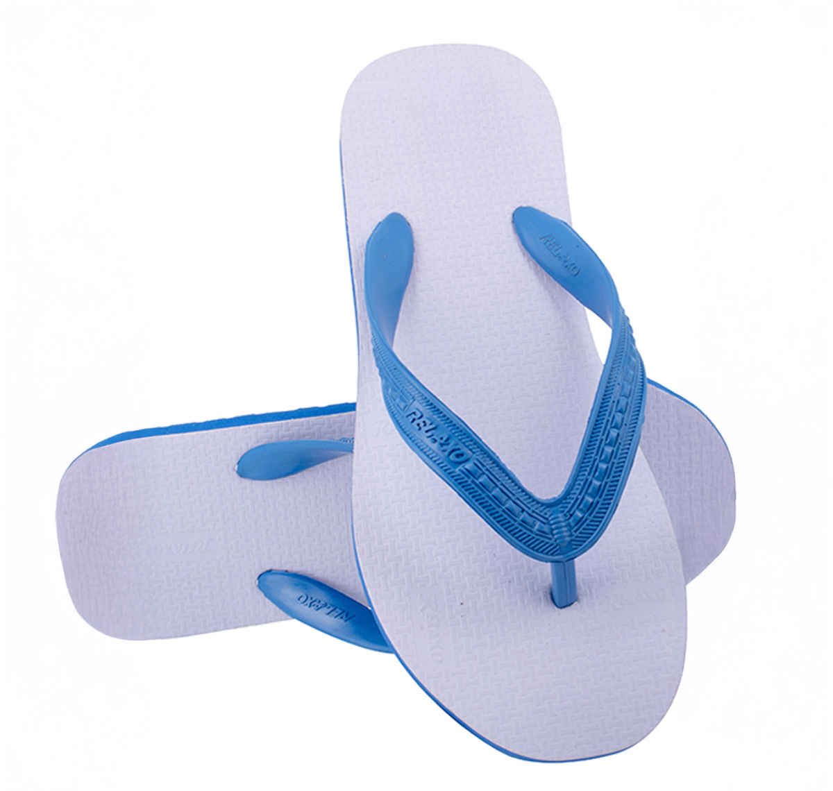 Relaxo Hawaii Women's Slippers | CUSHION-21 | White & Blue - UK 3