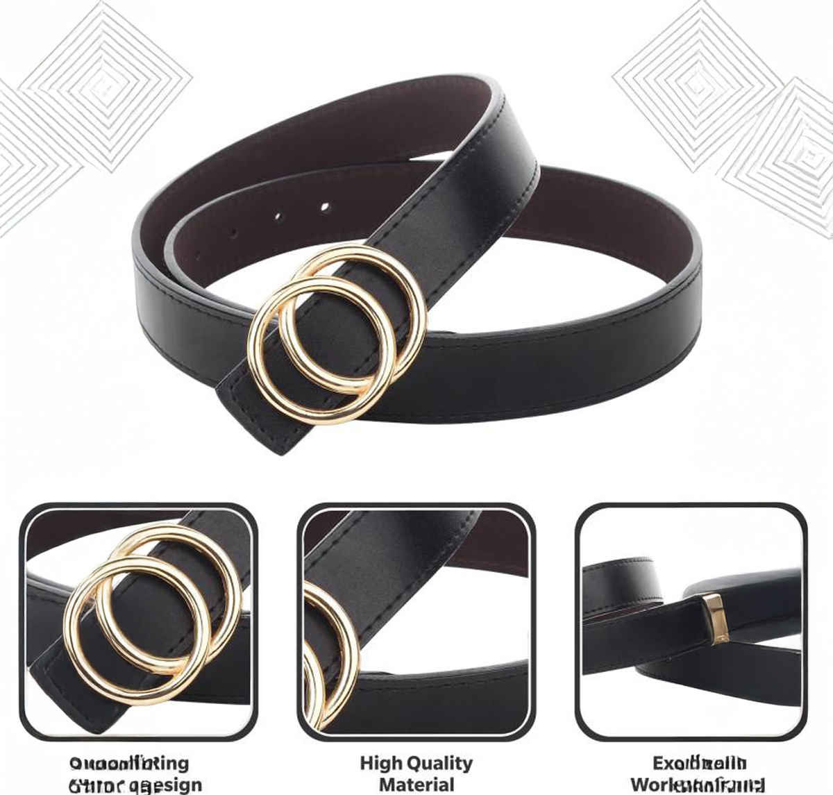 Kaezri Artificial Leather Black Belt for Women | Women oo - 28
