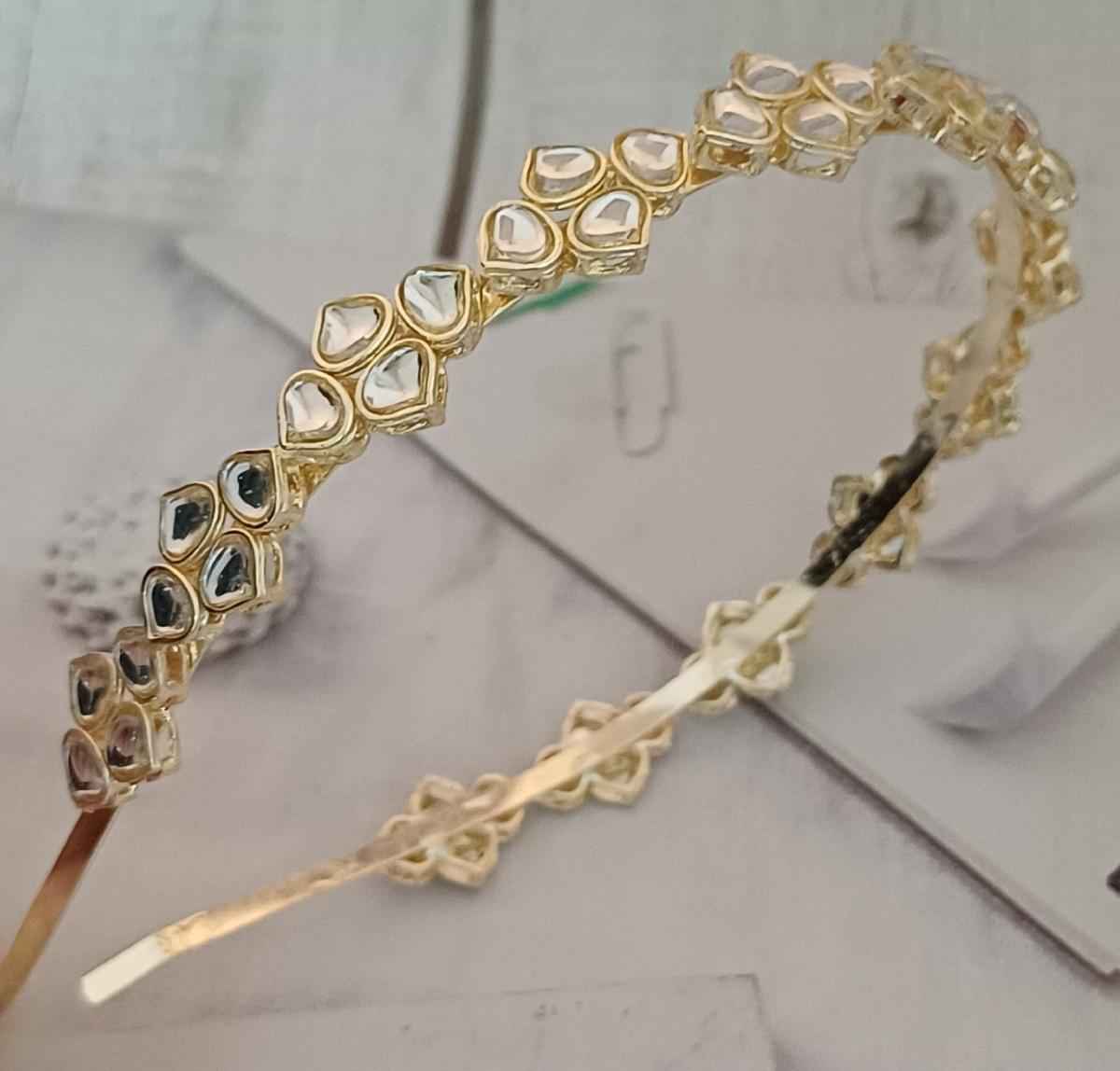 Hairband 4 Petal Flower Gold