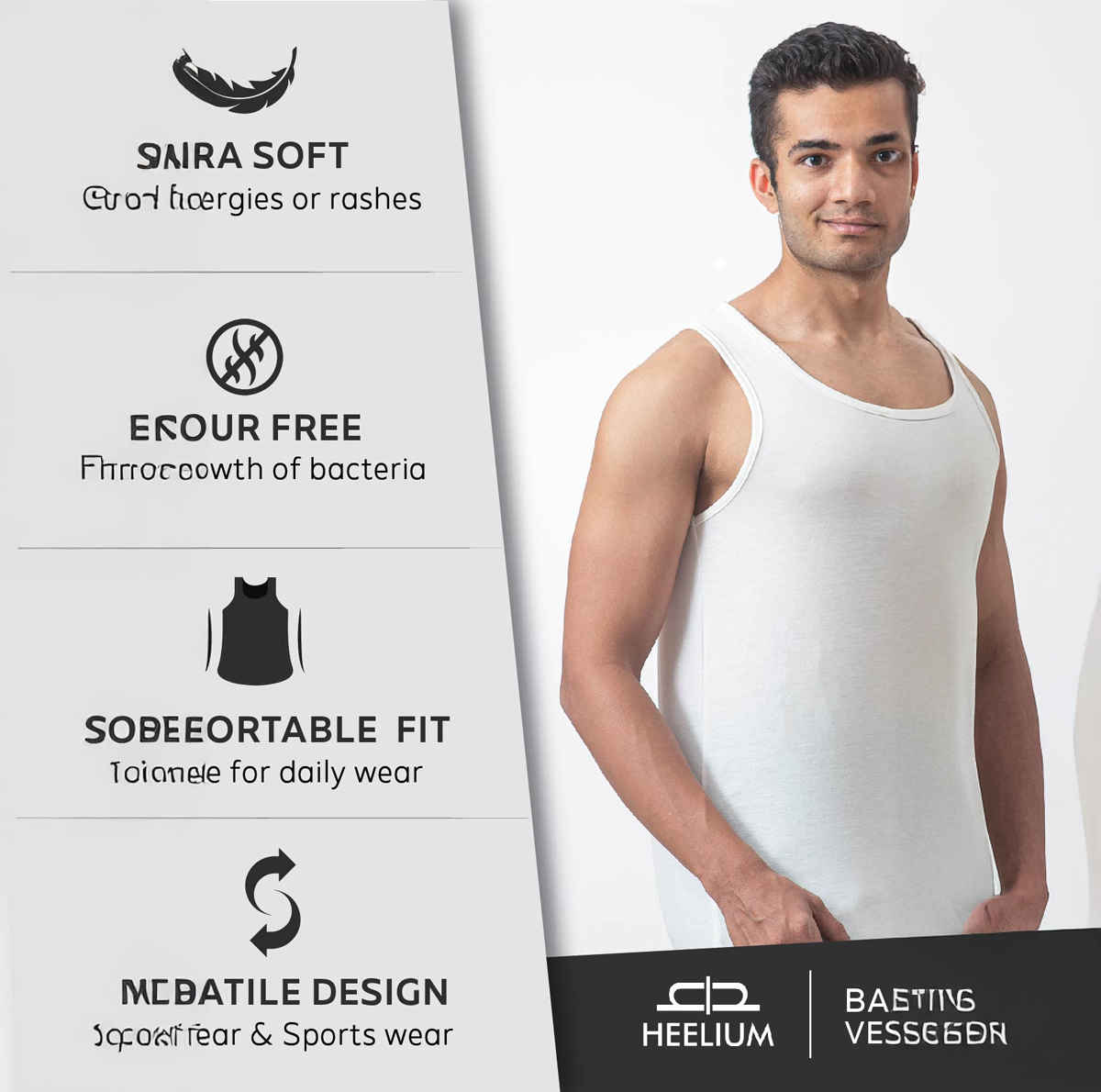 Heelium Bamboo Men's Vest - S | Superior Softness