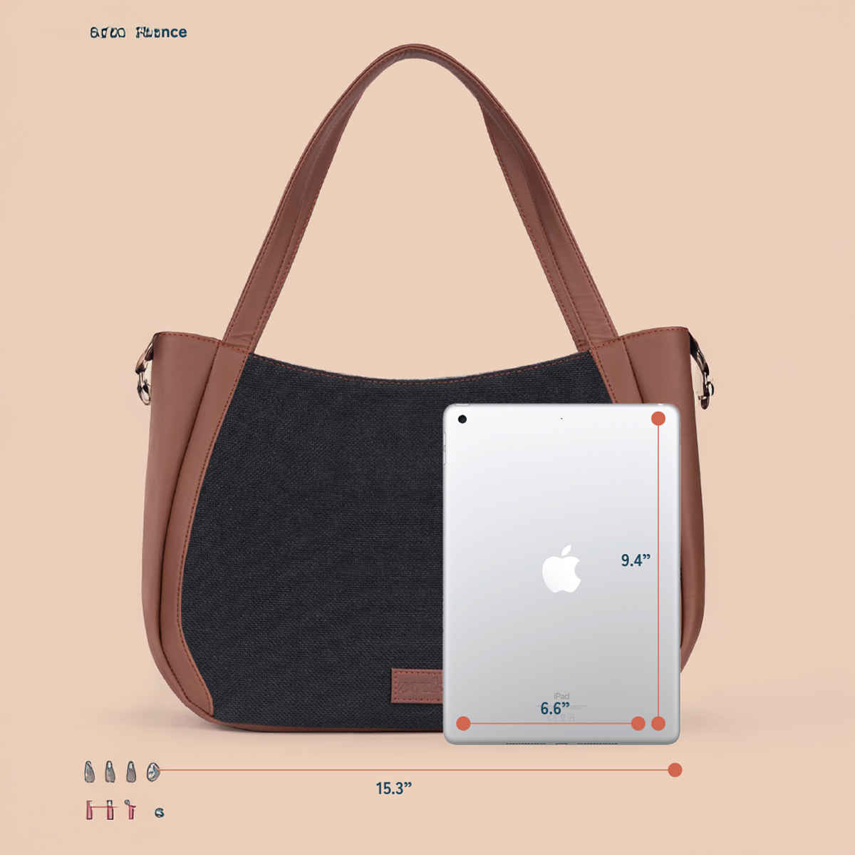 Zouk Women's Vegan Leather 13.6 L Double Handle Handbag | Multicolour - One Size