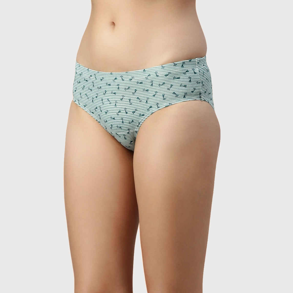 Enamor Women's CR17 Printed Stretch Cotton Hipster Panty | Mid Waist | PO3 | Assorted | XL