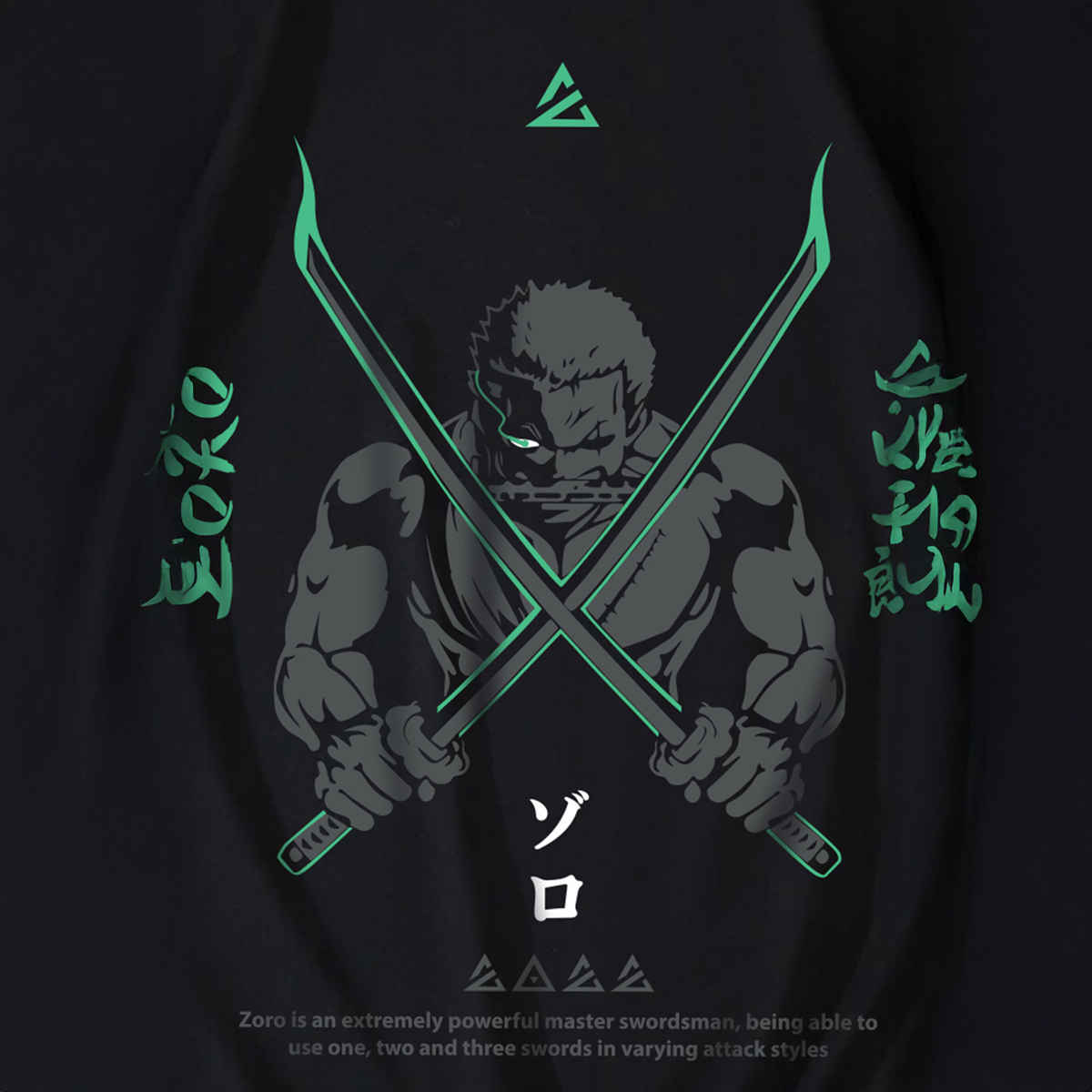 De Tees Men's Sweatshirt | Zoro | Black - L