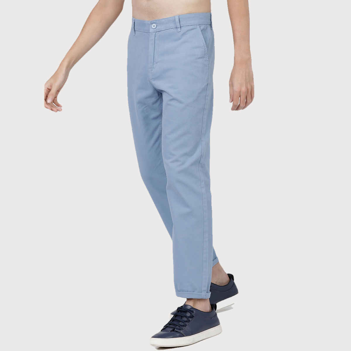 Ketch Men's Slim Fit Easy Wash Trousers | Blue - 36