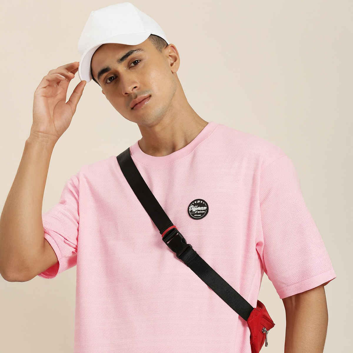Difference of Opinion Men T-shirt - Pink | Classic Fit | S