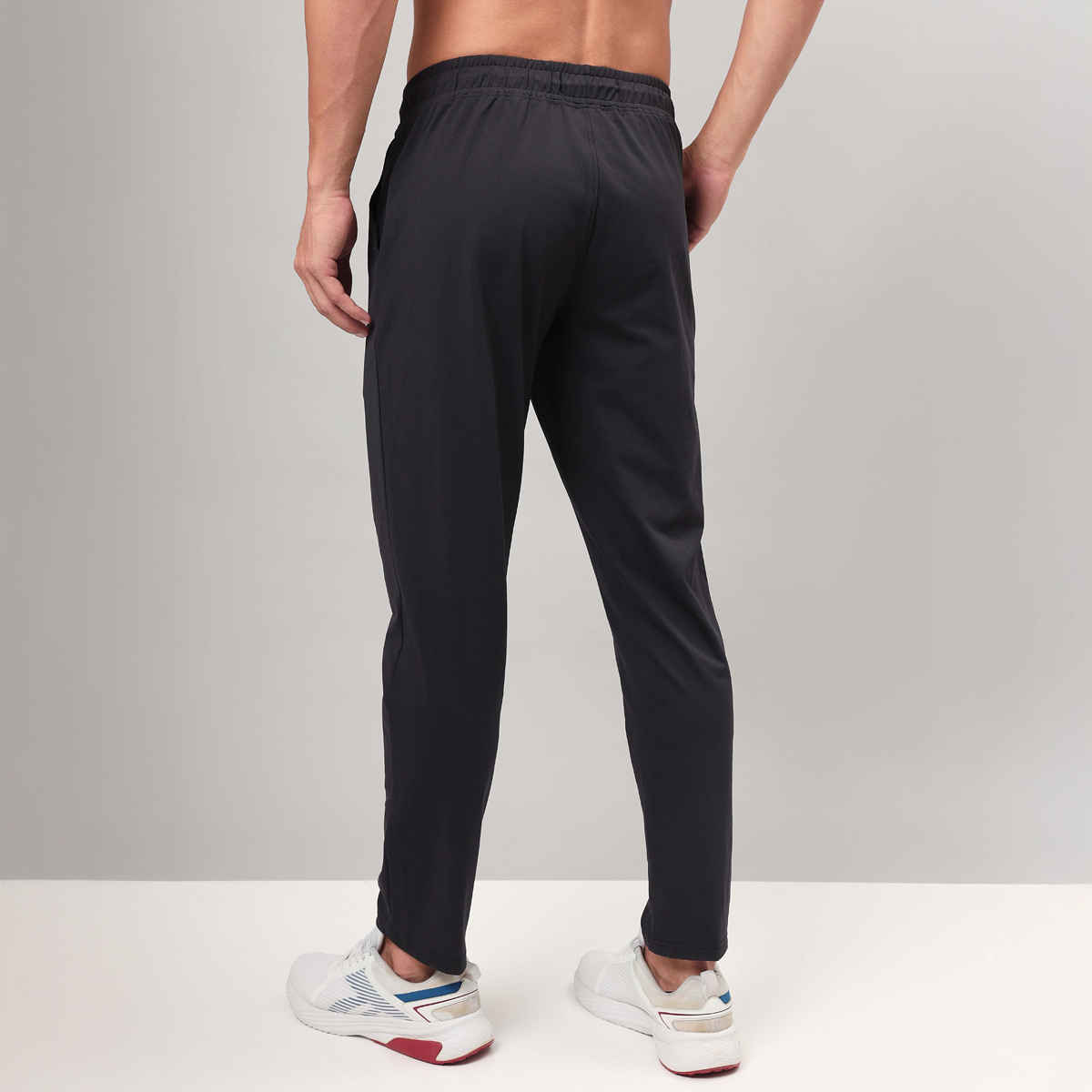 Technosport Men Poly Solid Relax Fit Sports Trackpants with DURACOOL+ | Black | XXL