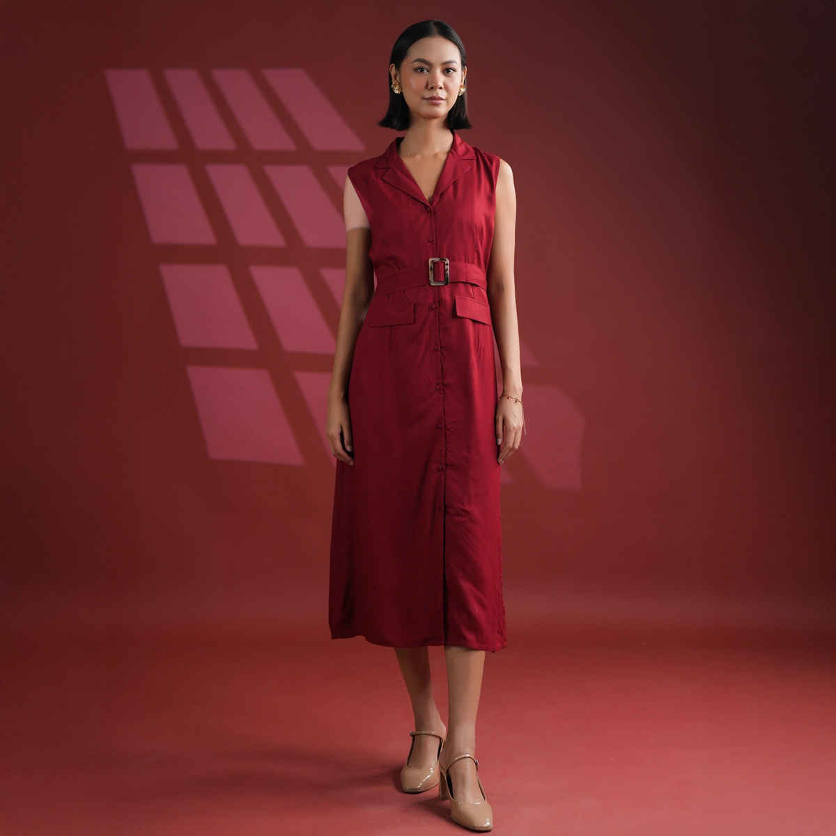 Sanskruti Homes Women Dress - Red | Solid Print | L