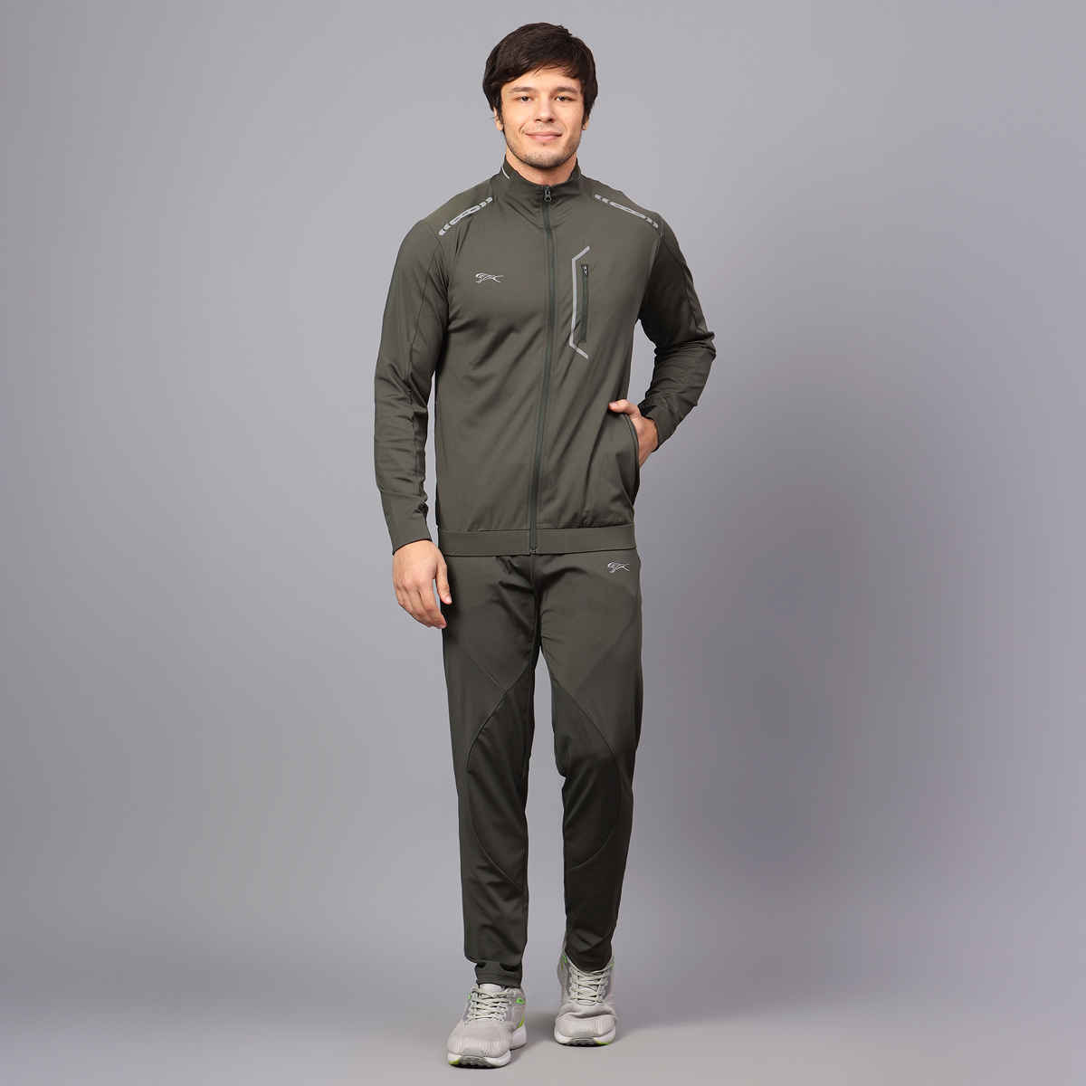 Shiv Naresh Unisex Tracksuit | SNTSW110M | Olive - XL