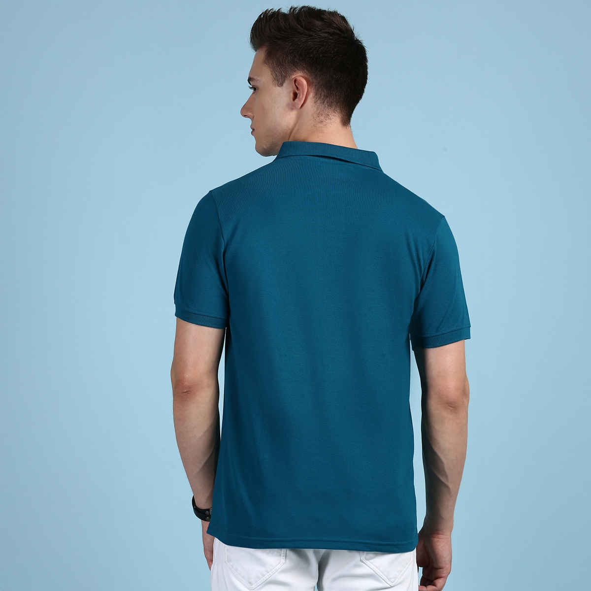 Lux Cozi Men's Solid Cotton Polo T-shirt with Pocket | Emerald - XL
