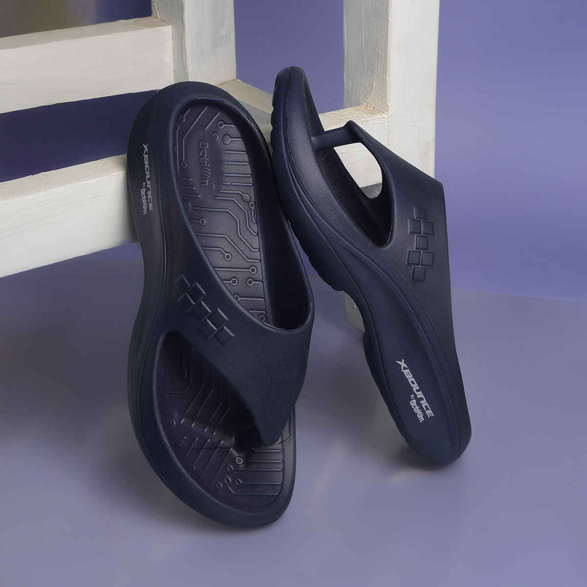 Action Men's Hran-53 Comfortable Slippers | Designer Footwear | Lightweight | Navy Blue - UK 6