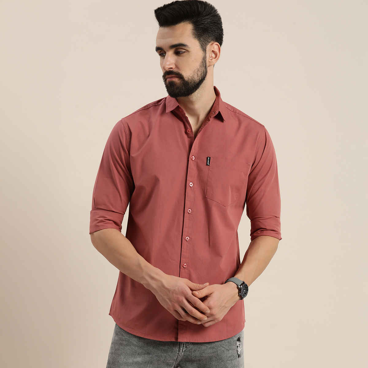 Dillinger Men's Shirt | DLMSRT001WRS | Withered Rose - S