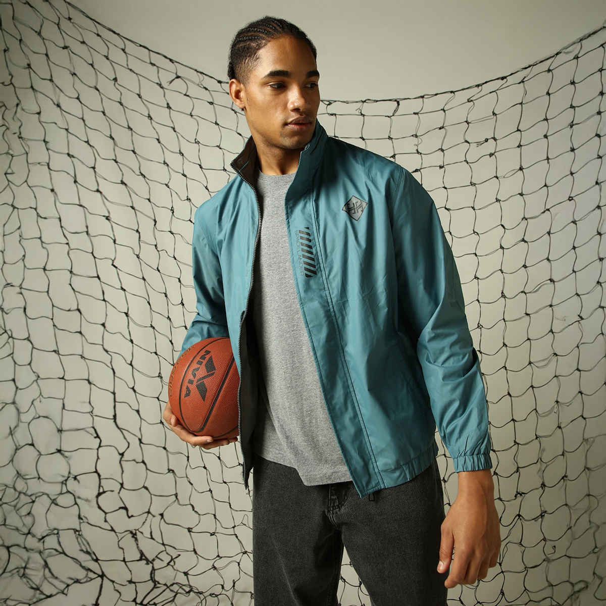 Hubberholme Men's Lightweight Relaxed Fit Reversible Windcheater Jacket | Bright Blue - XL