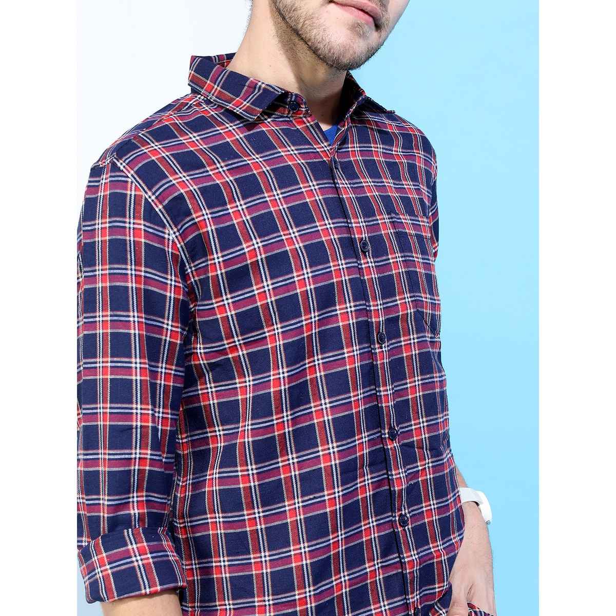 Ketch Men Slim Fit Tartan Checked Casual Shirt | Multicolor | S