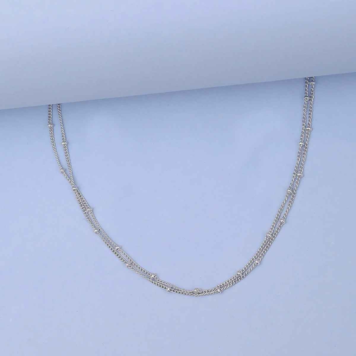 Unniyarcha Two Line Chain 92.5 Sterling Silver Anklet