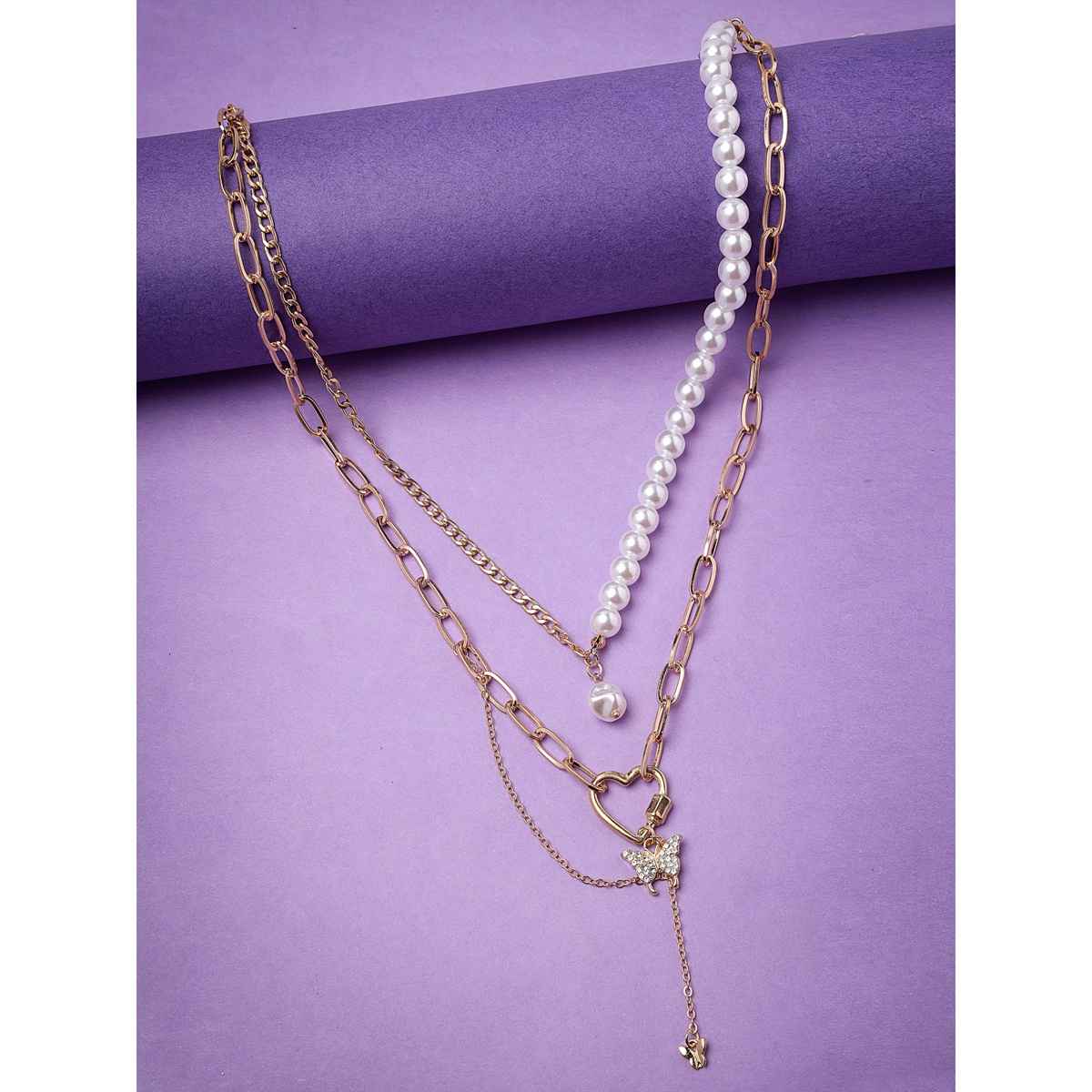 Scintillare By Sukkhi Latest Gold Plated Mininal Contemporary Chain Pendant Necklace For Women