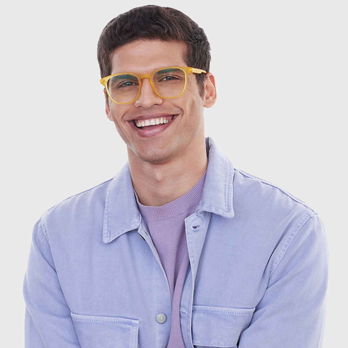 Lenskart Hustlr Unisex Solid Plastic Computer Glasses | Amber - L
