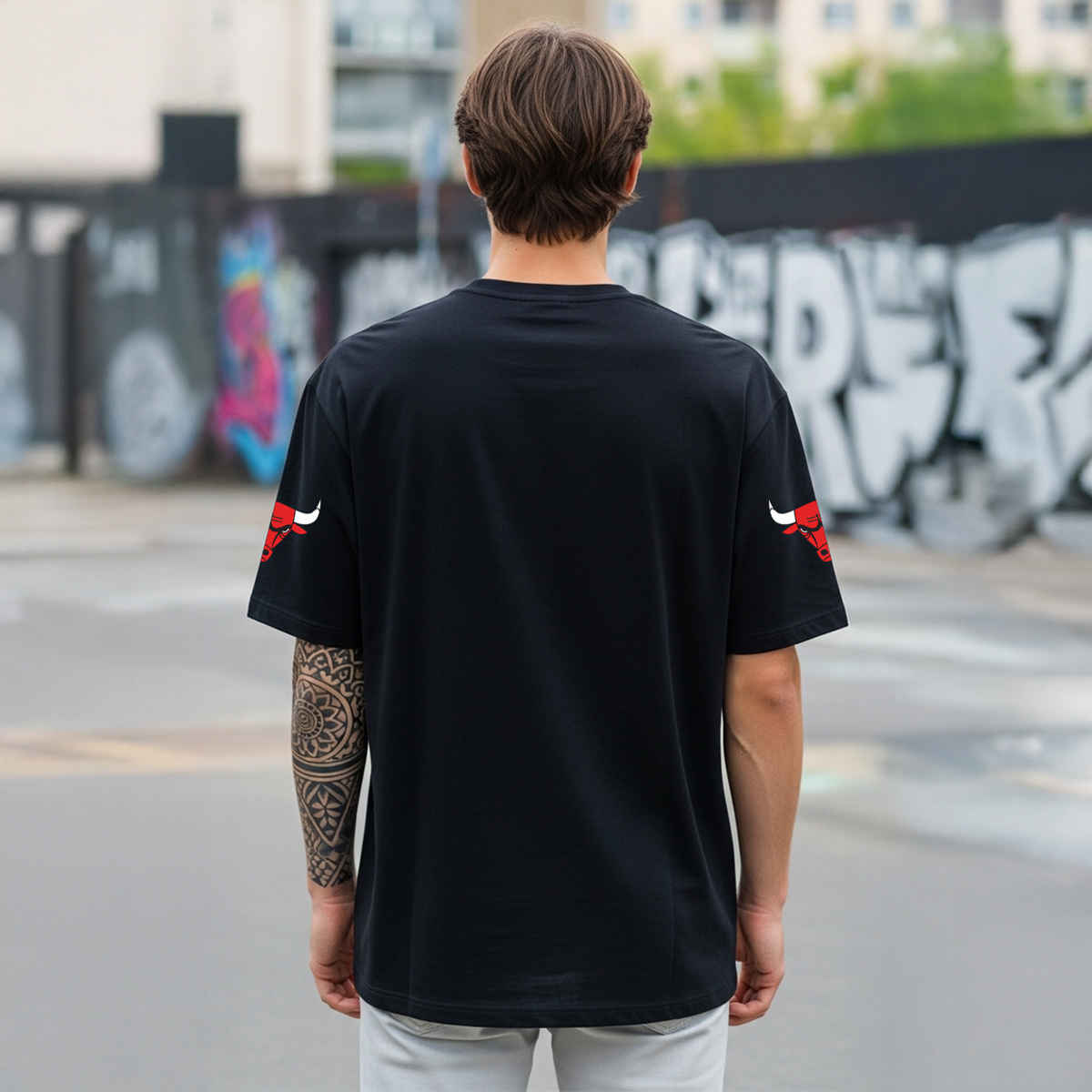 BENNY BROOKS Men's Round Neck half sleeve Oversized T-shirt |AA(ARN)BLACK79 | Black - XL