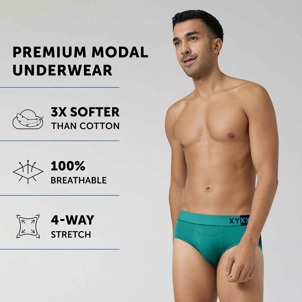 XYXX Dualist Modal Solid Briefs, Pack of 2 | Multicolored| M