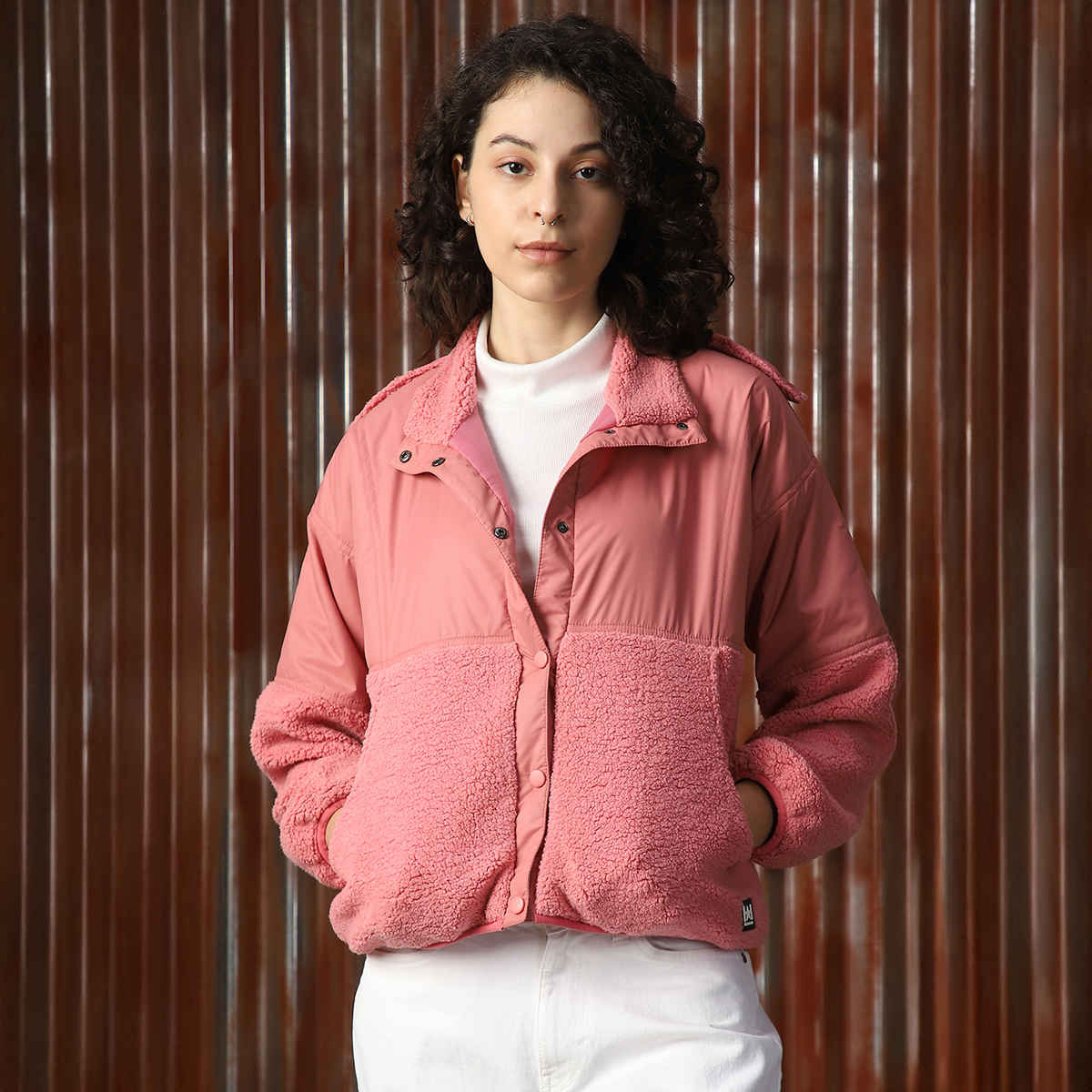 High Star Women's Embroidered Hooded Sweatshirt | Pink - S