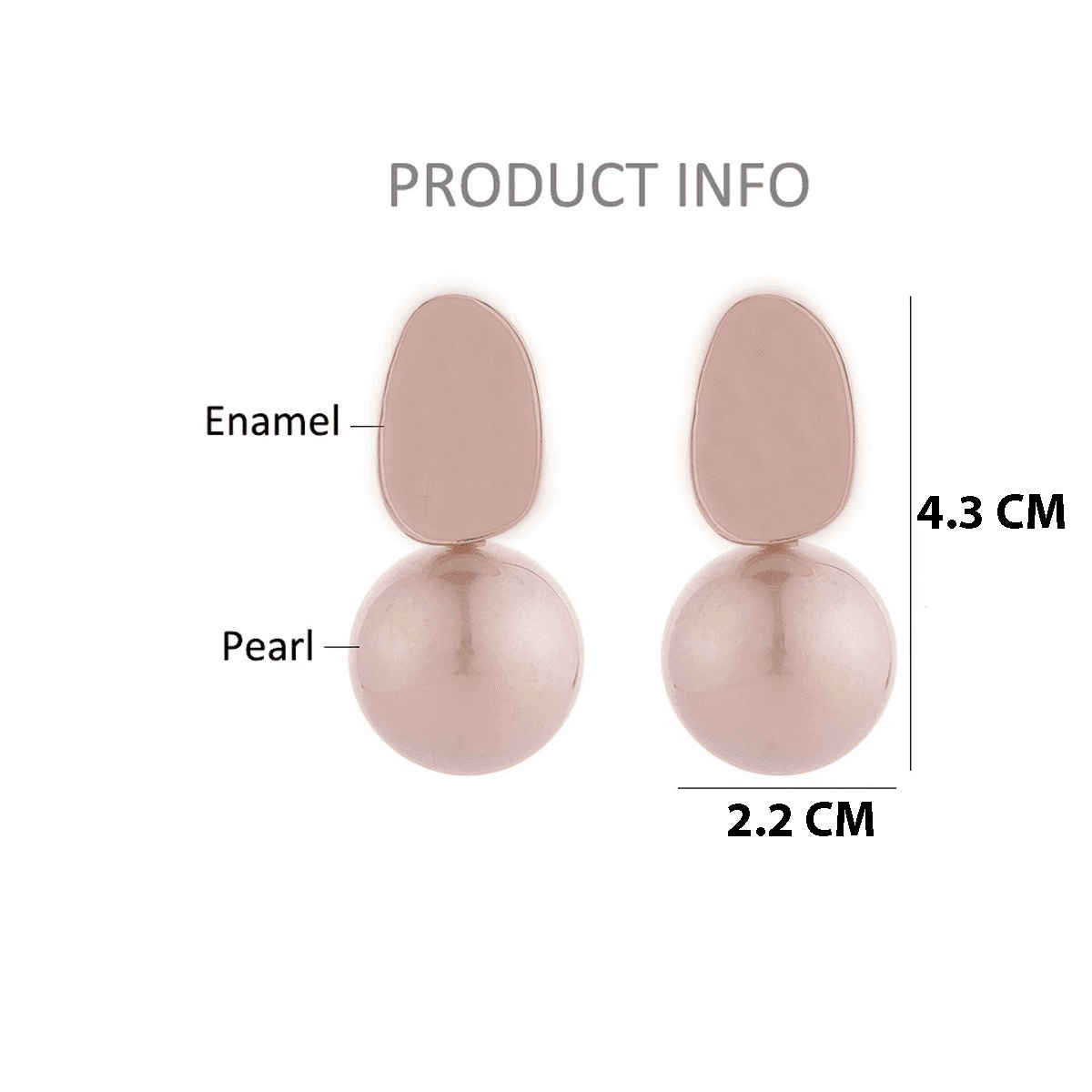 Jewels Galaxy Gold Plated Faux Pearl Enamelled Drop Earrings