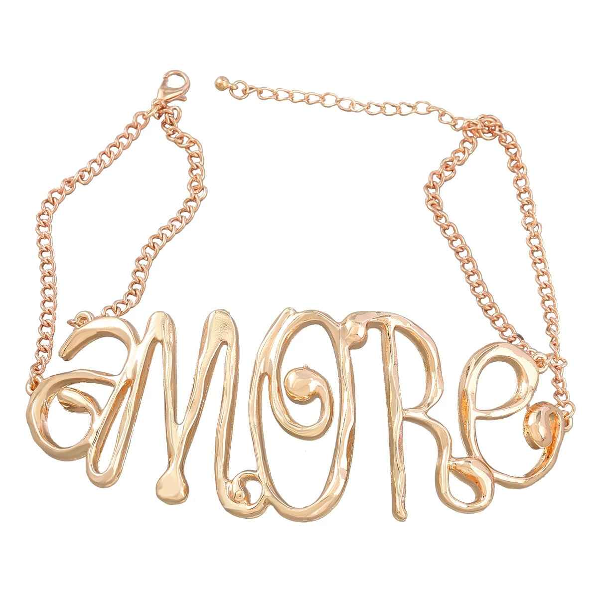 Just Lil Things Bold Gold 'AMORE' Statement Necklace | jltn0695