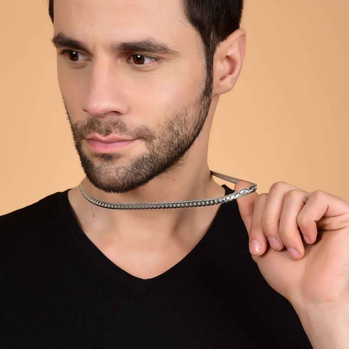 Fashion Frill Men's Interlink Chain Silver 20 Inches