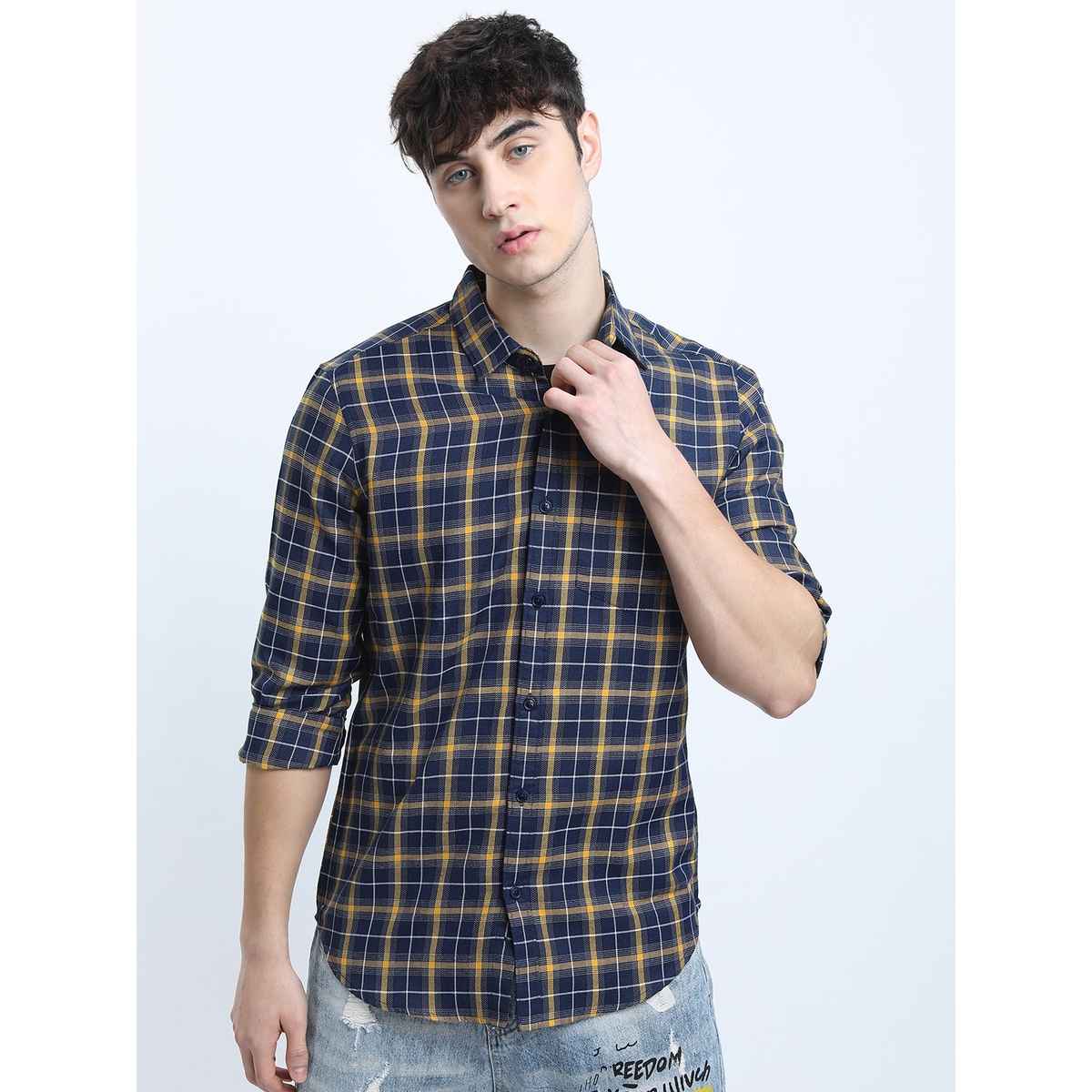 Ketch Men Slim Fit Tartan Checks Checked Casual Shirt | Multicolor | L