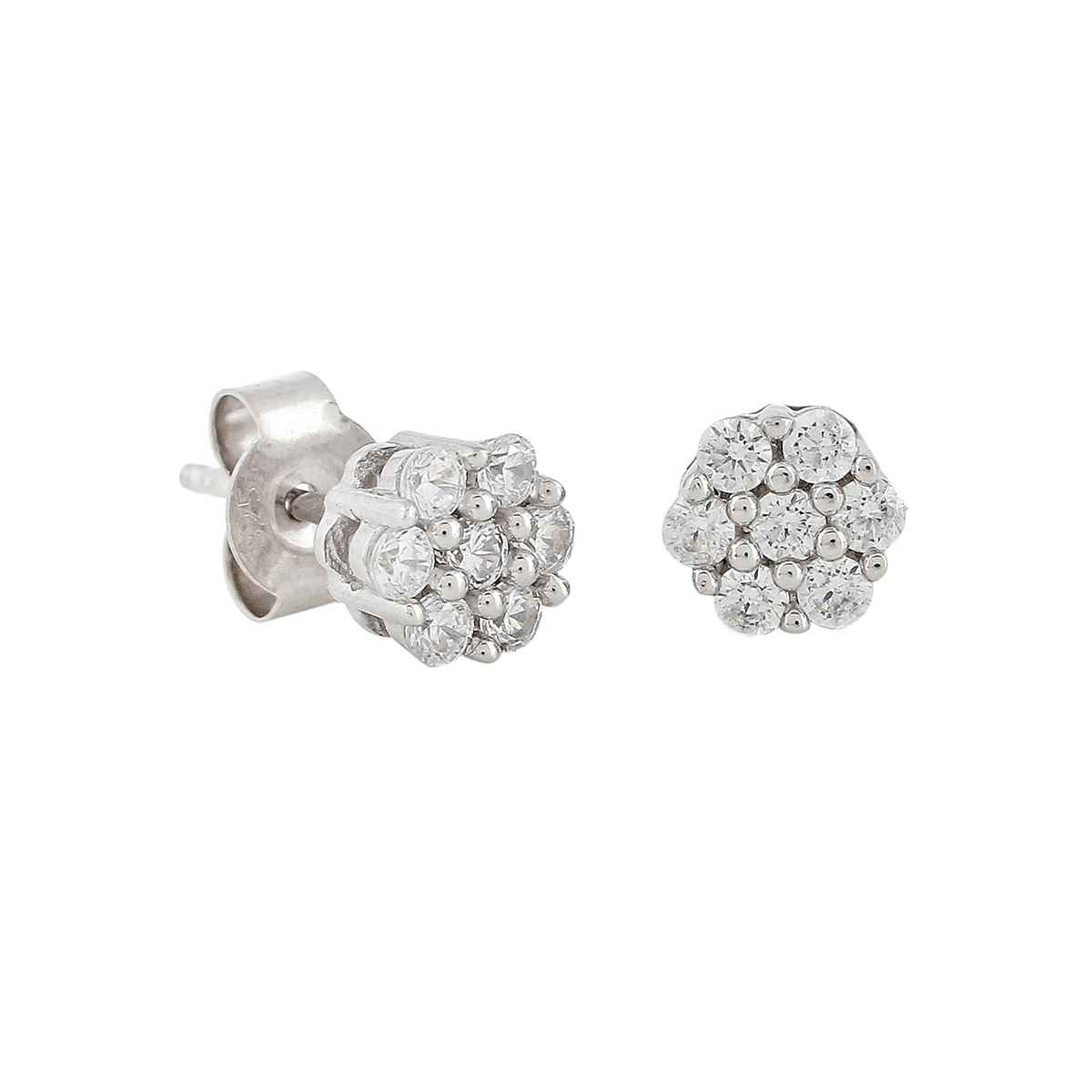 Voylla 925 Sterling Silver Cz Webbed Stud Earrings
