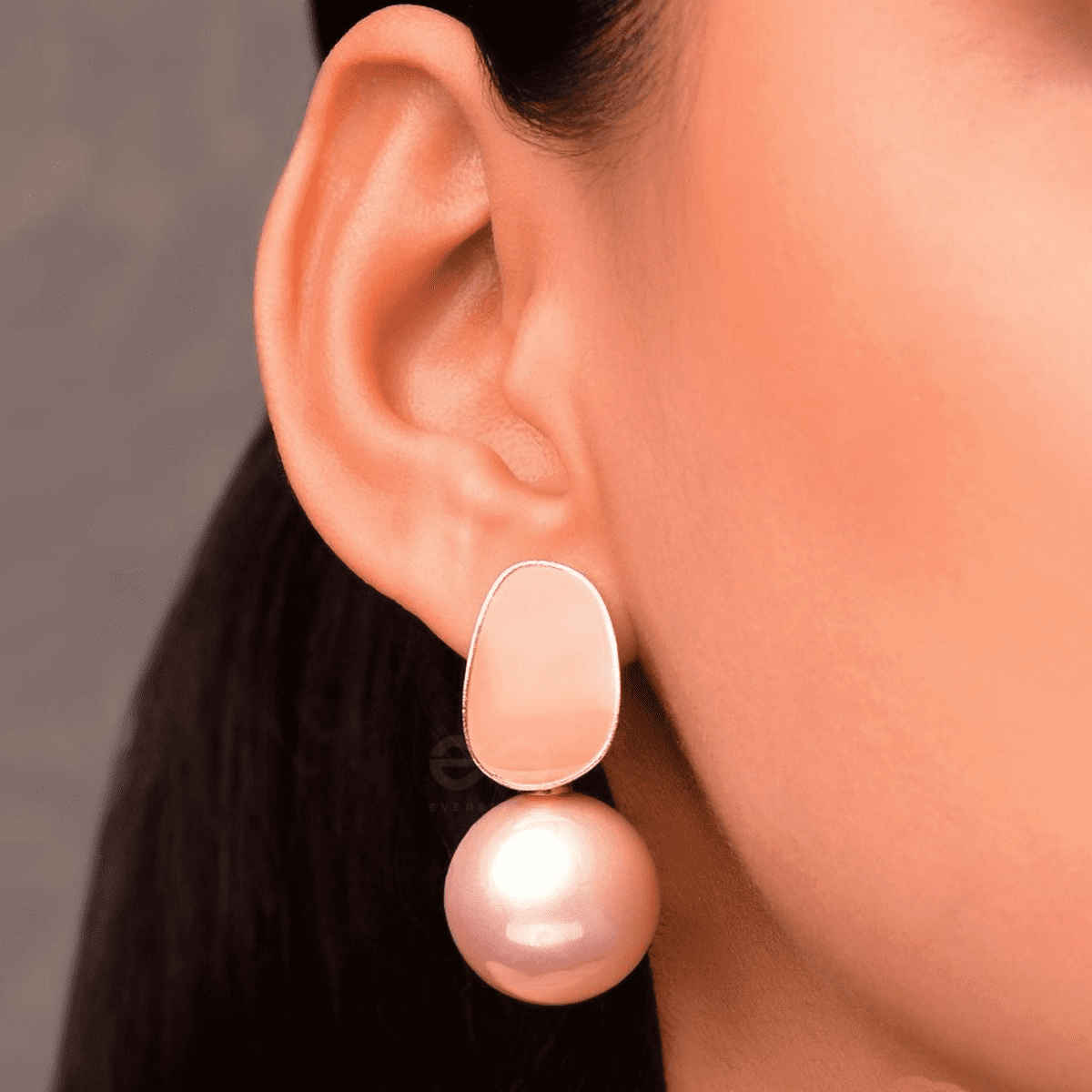 Jewels Galaxy Gold Plated Faux Pearl Enamelled Drop Earrings