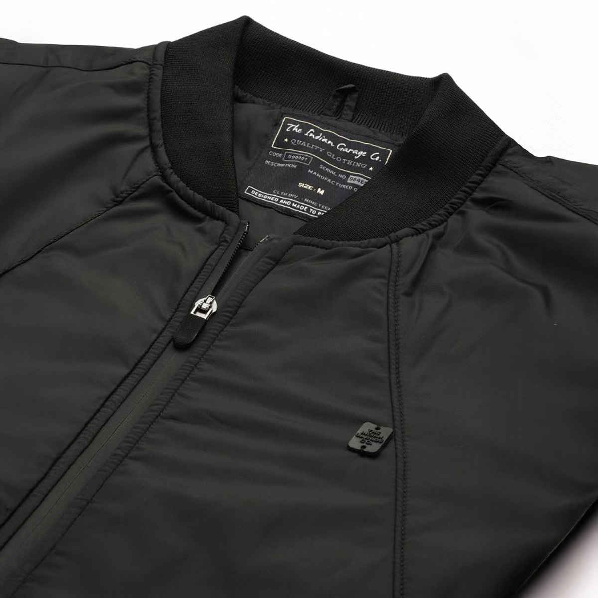 The Indian Garage Co Men's Slim Solid Jacket | Black - XL