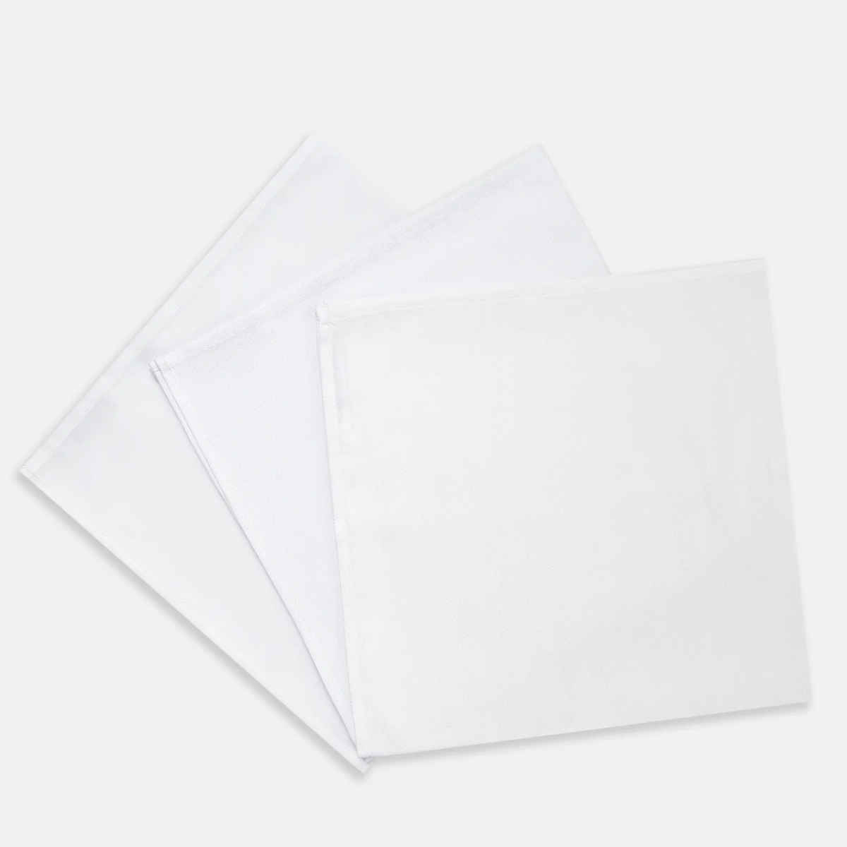 Englo Men's Solid Cotton Handkerchief | White - Free Size