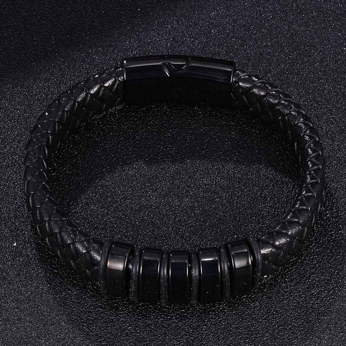 Fashion Frill Men's Braided Bracelet Black Regular