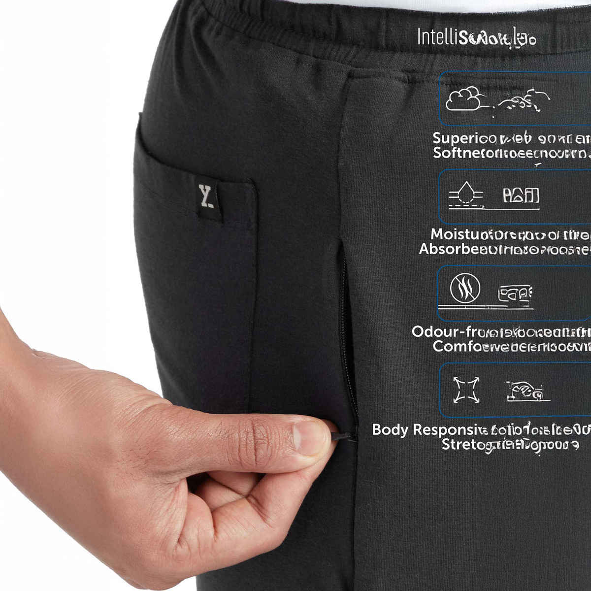 XYXX Ace IntelliSoft Cotton Modal Solid Loungewear Relaxed Fit | 2 Zipper Side pockets | Grey- L