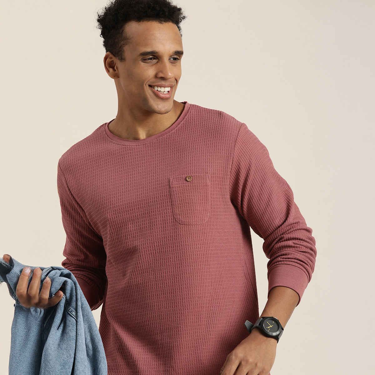 Dillinger Men's T-shirt Long Sleeve | DLGRFS031WRS | Withered Rose - XL