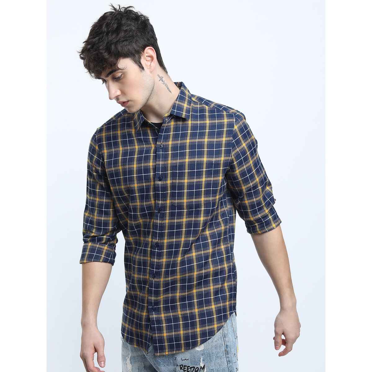 Ketch Men Slim Fit Tartan Checks Checked Casual Shirt | Multicolor | L