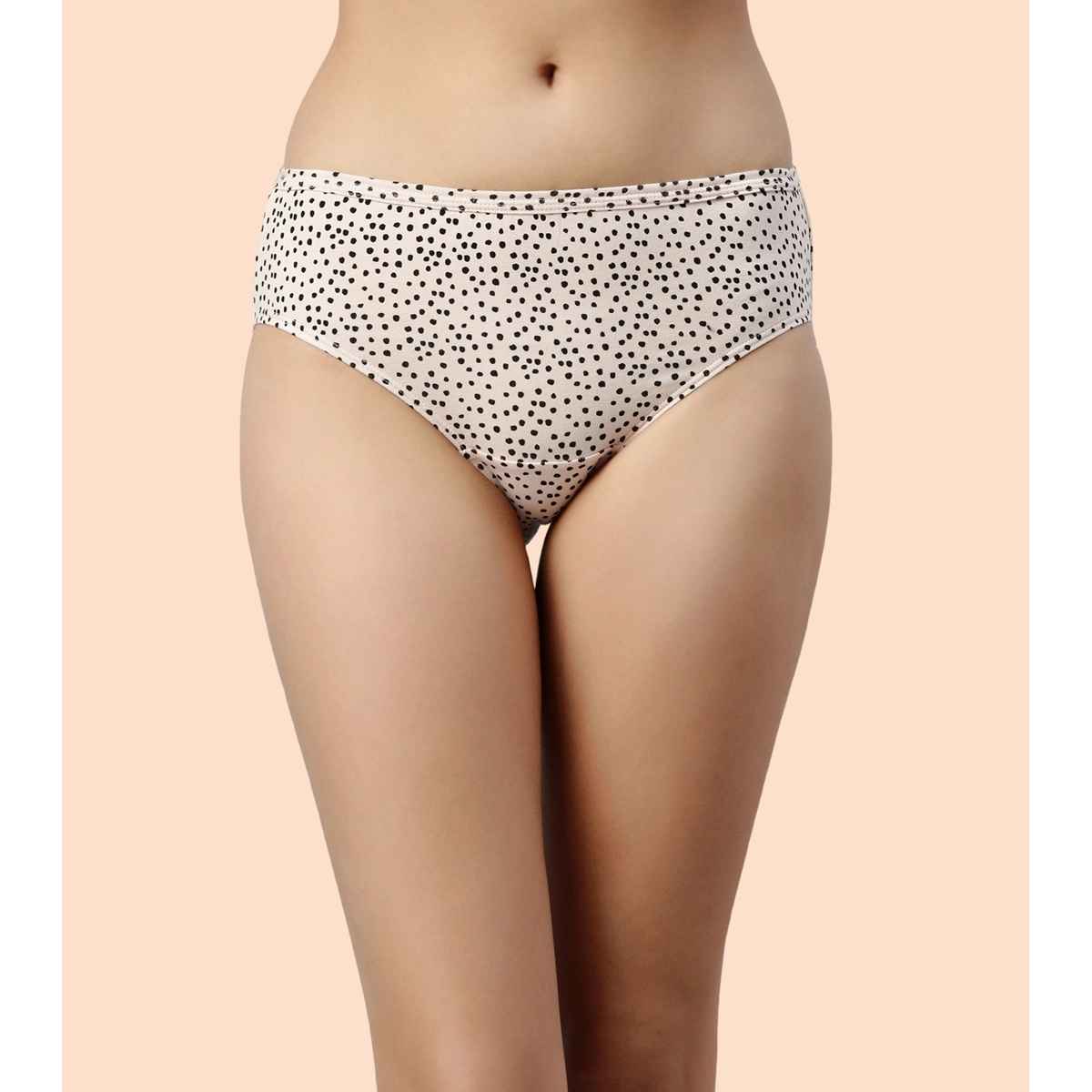 Enamor Women's CH03 Printed Stretch Cotton Hipster Panty | Mid Waist | PO3 | Assorted | S