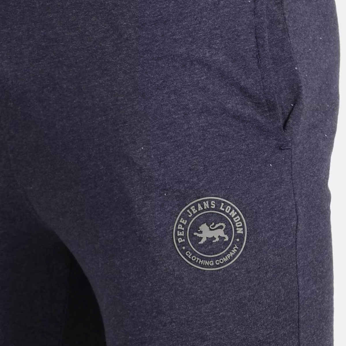 Pepe Jeans Mens Blue Melange Regular Trackpant - Pack of 1(L) Comfort Fit, Soft Fabric, Breathable