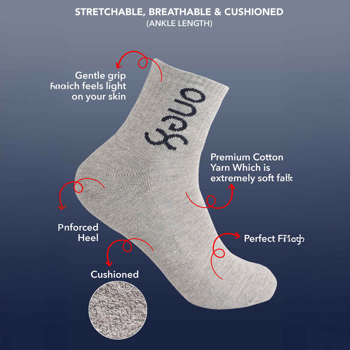 One8 Men's Cotton Ankle Length Socks | Multicolour - Free Size