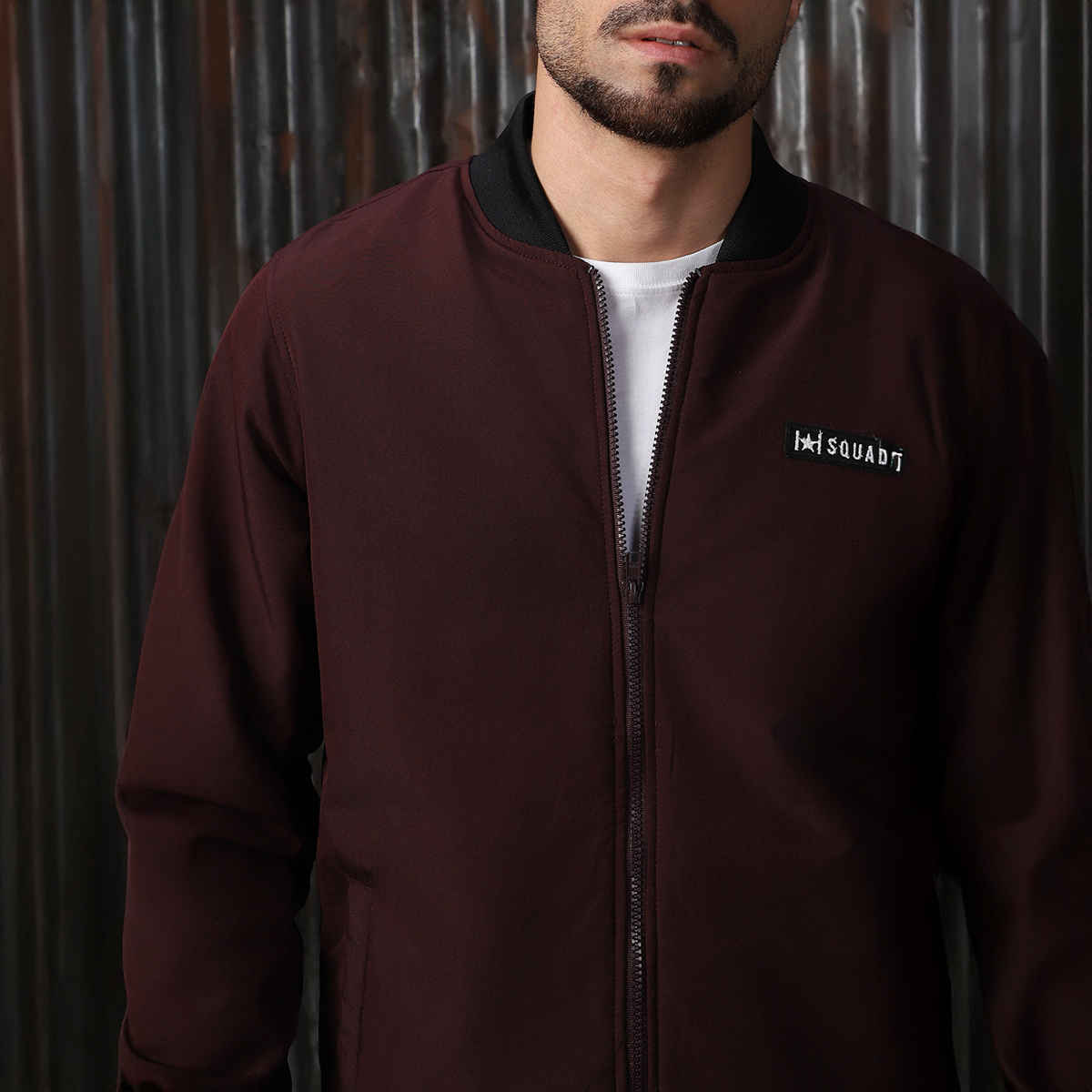 High Star Men's Lightweight Bomber Jacket | Maroon - L